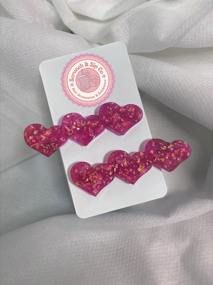 HEART HAIR CLIPS